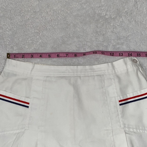 Vintage Gator of Florida White w blue/red stripes w pockets Tennis Skort - Picture 11 of 13